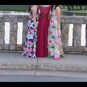 Floral Beaded Prom Dreas